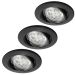 3-er Set Einbaustrahler Lucca schwarz + LED-Strahler GU10 Lybardo | 4,9 Watt dimmbar | schwenkbar | 2700K warmweiß